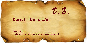 Dunai Barnabás névjegykártya