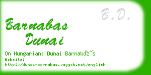 barnabas dunai business card